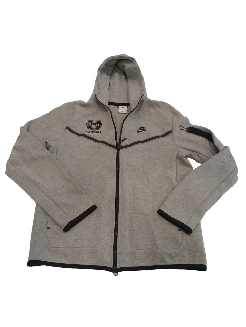 Nike Tech Fleece Hoodie Womens Medium Gray Utah State Softball Full Zip Logo M